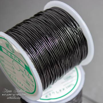 Резинка силиконовая для браслетов черная 0,8 мм - фото изображение товара, artikul: 109397