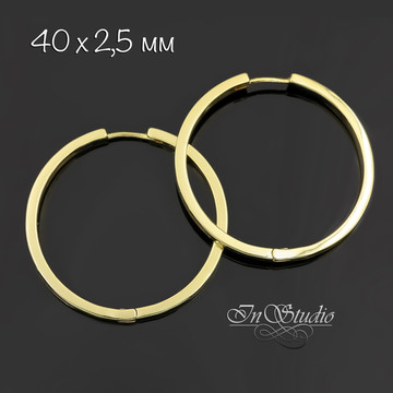 Швензы кольца 40х2,5 мм классические большие кольца позолота - фото изображение товара, artikul: 112381