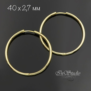 Швензы кольца 40х2,7 мм классические большие кольца позолота - фото изображение товара, artikul: 112376
