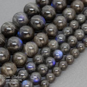 Натуральный черный лабрадор 6 8 10 12 мм бусины шарики - фото изображение товара, artikul: 111534