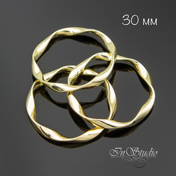 Кольцо декоративное мятое 30 мм позолота - фото изображение товара, artikul: 112167