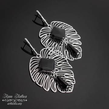 Серьги с морионом Мистика code: 107327 изображение 5