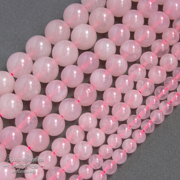 Розовый кварц 6 8 10 12 14 18 мм бусины шарики - фото изображение товара, artikul: 000541