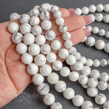 Кахолонг белый 6 8 10 12 мм бусины шарики code: 002769 изображение 5