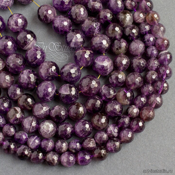Аметист фиолетовый огранка 6 8 10 12 мм бусины шарики artikul: 000687 photo 4