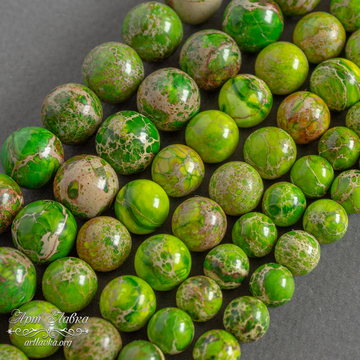 Варисцит зеленый 8 10 12 мм бусины шарики гладкие - фото изображение товара, artikul: 10616