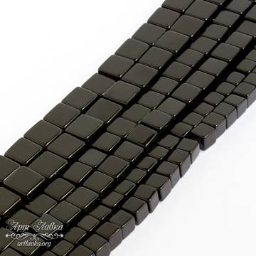 Агат черный 6 8 10 мм бусины кубики - фото изображение товара, artikul: 070597