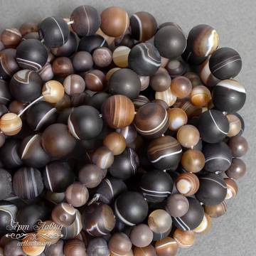 Агат Ботсвана 6 8 12 мм матовые коричневые шары бусины artikul: 106890 photo 4