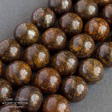 Бронзит коричневый 6 8 10 12 мм бусины круглые шарики - фото изображение товара, artikul: 002465