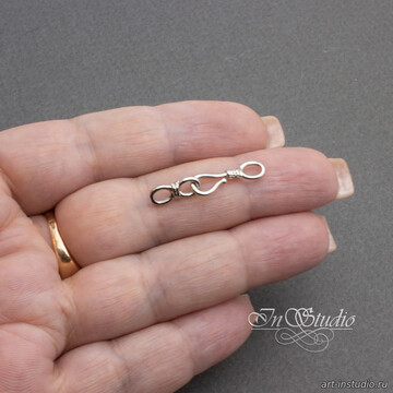 Замок крючок для украшений мини родиевое покрытие artikul: 110565 photo 4