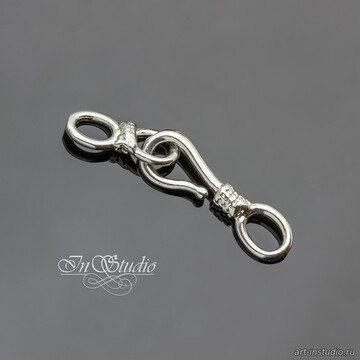Замок крючок для украшений мини родиевое покрытие code: 110565 изображение 5