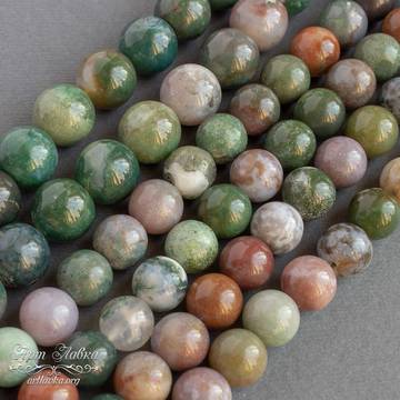 Агат индийский 6 8 10 12 мм разноцветные бусины шарики - фото изображение товара, artikul: 002557