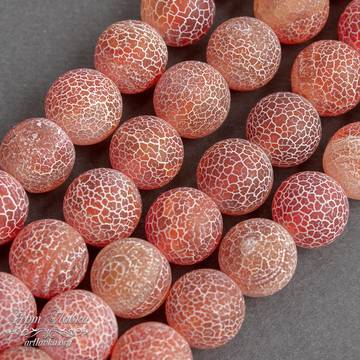 Агат кракле розово красный 6 8 10 12 мм круглые бусины - фото изображение товара, artikul: 002570