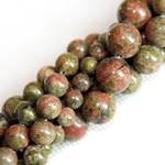 Унакит зеленые бусины 6 8 10 12 мм круглые шарики - уменьшенное изображение 3