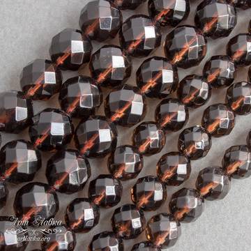 Раухтопаз 8 мм дымчатый кварц бусины шарики крупная огранка - фото изображение товара, artikul: 002621