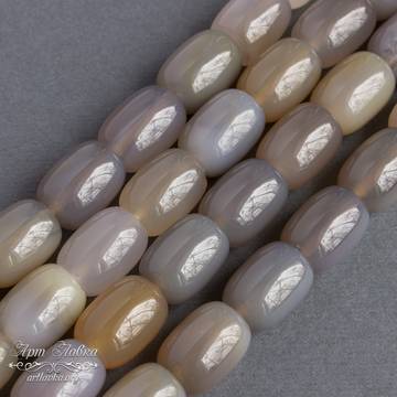 Агат серый 14х10 мм бусины оливки - фото изображение товара, artikul: 106902