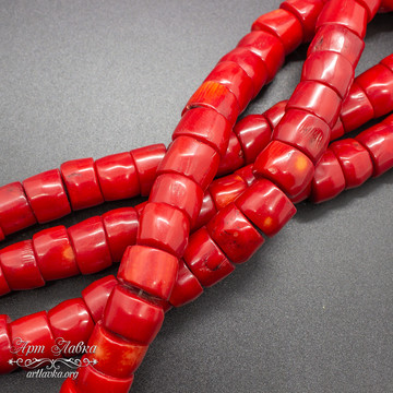 Коралл натуральный красный бусины 13-14 мм фриформ бочонки code: 106809 изображение 5