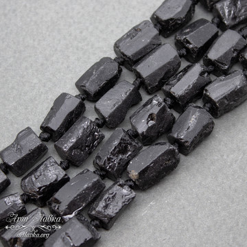 Шерл 10-12 мм черный турмалин необработанные бусины - фото изображение товара, artikul: 106920