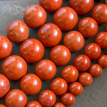 Яшма красная 6 8 10 12 мм бусины шарики - фото изображение товара, artikul: 106517