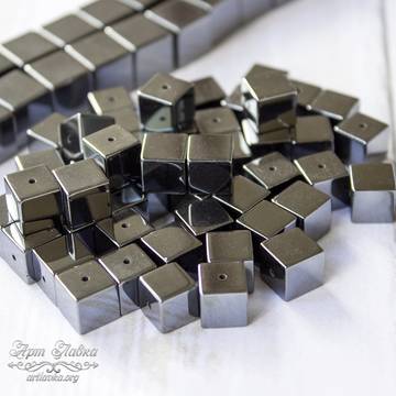 Гематит куб 6 мм натуральный кубики бусины - фото изображение товара, artikul: 106155
