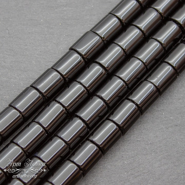 Агат черный бусины 12х10 мм цилиндры - фото изображение товара, artikul: 108035