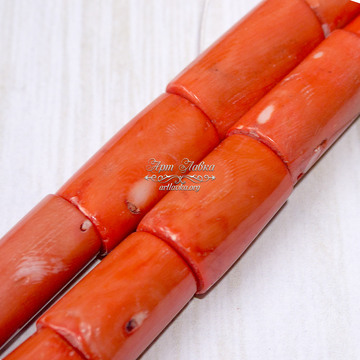 Коралл натуральный 34-36 мм очень крупный оранжевый - фото изображение товара, artikul:  