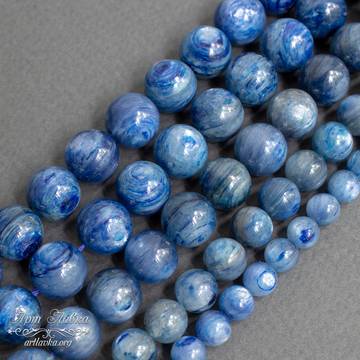 Кианит натуральный бусины шарики 6 8 мм - фото изображение товара, artikul: 110367