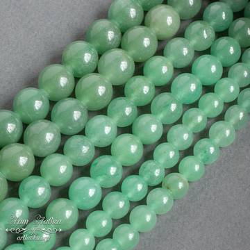 Нефрит зеленый 6 8 10 12 мм круглые бусины - фото изображение товара, artikul: 106770