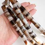 Агат 15х12 мм Ботсвана бусины трубочки цилиндры коричневые - уменьшенное изображение 3