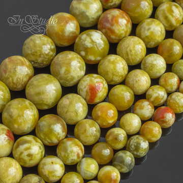 Хризопал зеленый опал 6 8 10 12 14 16 мм круглые бусины - фото изображение товара, artikul: 106710