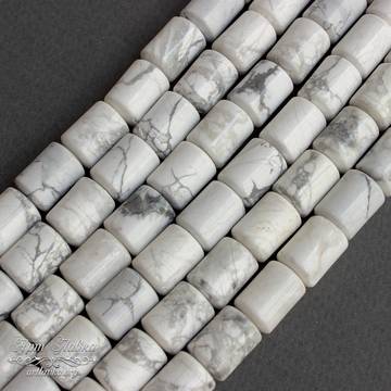 Кахолонг 14х10 мм белые продолговатые бусины цилиндры трубочки - фото изображение товара, artikul: 106892