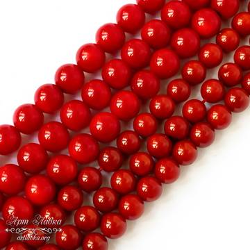 Коралл натуральный 5 7 8 9,5 11 мм красные бусины шарики - фото изображение товара, artikul: 107803
