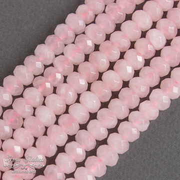 Розовый кварц 8х5 мм ограненные бусины рондели - фото изображение товара, artikul:  