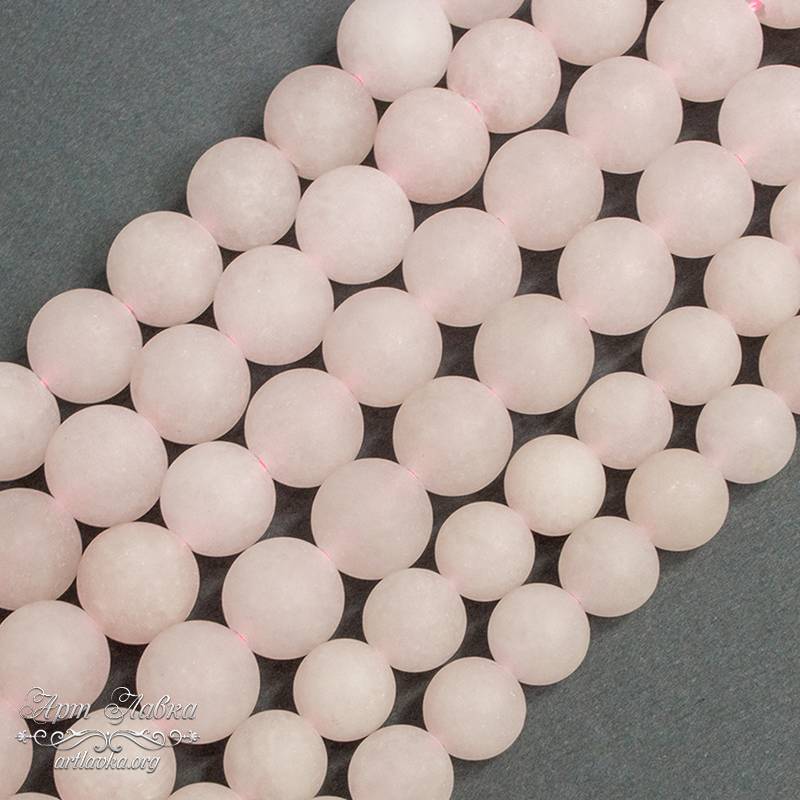 Розовый кварц матовый 6 8 10 12 мм бусины шар - увеличенное фото изображение в карточке товара артикул: 106282