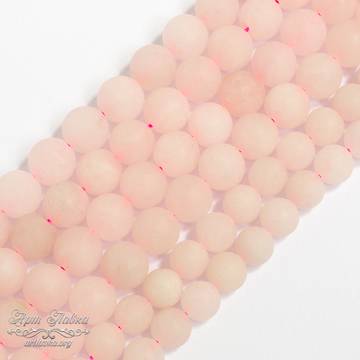 Розовый кварц матовый 6 8 10 12 мм бусины шар арт: 106282 фото 2