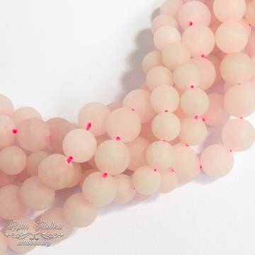 Розовый кварц матовый 6 8 10 12 мм бусины шар art: 106282 фотография 3