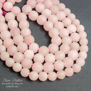 Розовый кварц матовый 6 8 10 12 мм бусины шар artikul: 106282 photo 4