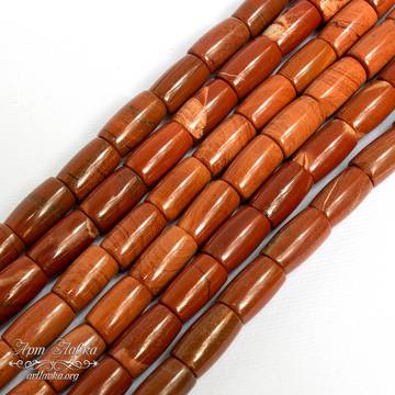 Яшма красная 12х7 мм бусины цилиндры трубочки - фото изображение товара, artikul: 106515