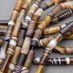 Агат Ботсвана 16х6 мм коричневые бусины трубочки цилиндры - уменьшенное изображение 3