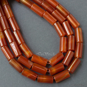 Сердолик 11-12х8 мм бусины трубочки цилиндры из камня code: 106571 изображение 5