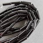 Агат черный ограненный 14х4 мм бусины трубочки цилиндры - уменьшенное изображение 3