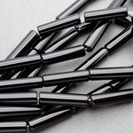 Агат черный 30х8 мм трубочки крупные бусины цилиндры - уменьшенное изображение 3