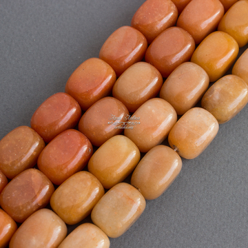 Авантюрин оранжевый крупные бусины галтовка 18х12 мм - фото изображение товара, artikul:  