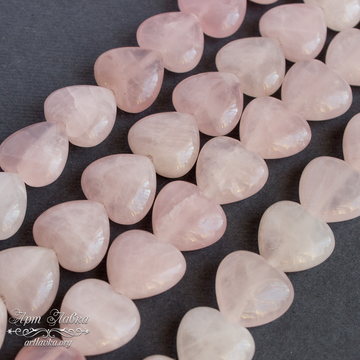 Розовый кварц бусины сердечки 14 мм art:   фотография 3