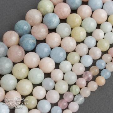 Берилл разноцветный 6 8 9 10 12 15 мм бусины шарики - фото изображение товара, artikul: 106773