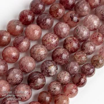 Кварц Клубничный розовые бусины шарики 6 8 10 мм - фото изображение товара, artikul: 108763