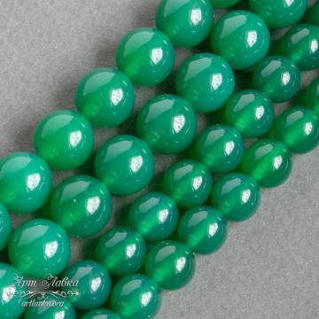 Хризопраз 6 8 10 12 мм зеленый изумрудный бусины гладкие шарики - фото изображение товара, artikul: 106817