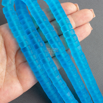 Аква кварц матовый голубой бусины рондели 12х6 мм - фото изображение товара, artikul:  