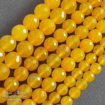 Нефрит ограненные желтые бусины 6 8 10 мм - фото изображение товара, artikul: 106873
