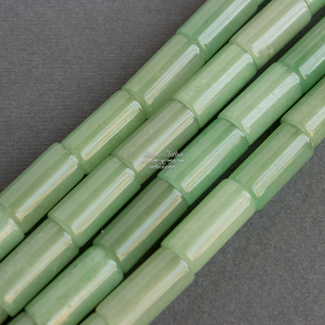 Нефрит бусины трубочки цилиндры зеленые 16х8 мм - фото изображение товара, artikul:  
